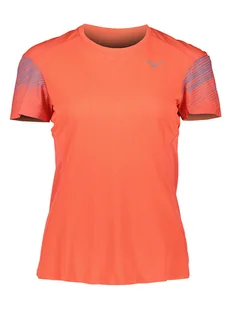 Mizuno Koszulka funkcyjna "Aero" w kolorze pomarańczowym - Koszulki sportowe damskie - miniaturka - grafika 1