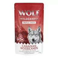 Mokra karma dla psów - Wolf of Wilderness "Triple Taste" ,12 x 125 g - Canadian Woodlands - Wołowina, dorsz, indyk - miniaturka - grafika 1