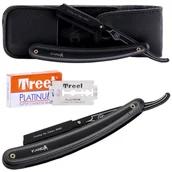 Brzytwy fryzjerskie - Brzytwa fryzjerska barberska do golenia cieniowania trymer uniwersalny na żyletki czarna - miniaturka - grafika 1