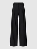 Spodnie damskie - Spodnie rozszerzane z aplikacją z logo - miniaturka - grafika 1