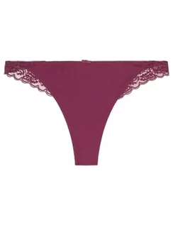 Majtki damskie - Women'secret Stringi Mikrofibra Koronka Granat, Różowy, M - grafika 1