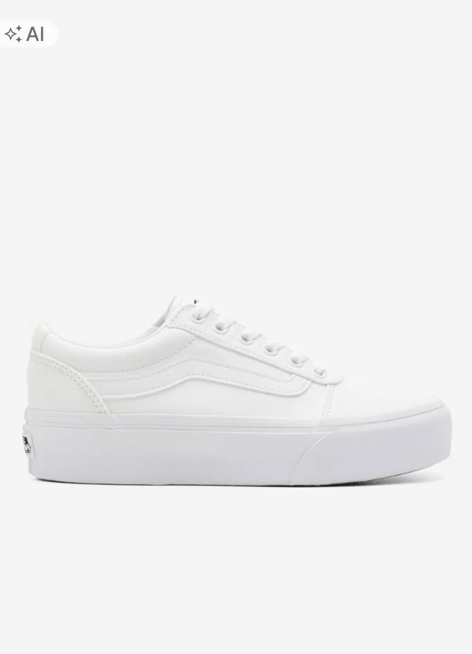 VANS WARD PLATFORM TRAMPKI DAMSKIE BIAŁE ZE SKÓRĄ 39 16OA