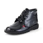 Buty dla dziewczynek - Kickers Buty dziecięce unisex Kick Hi Blk Pat/Blk Yu, Czarny patentowy, 38 EU - miniaturka - grafika 1