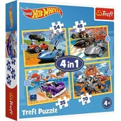 Puzzle - Puzzle 4w1 Pojazdy Hot Wheels TREFL - miniaturka - grafika 1