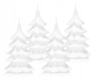 4 x świeczki świąteczne choinka 15 cm biała - Świece - miniaturka - grafika 1