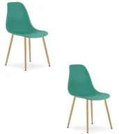 Krzesła - Krzesło WAT zielone / nogi naturalne x 2 - miniaturka - grafika 1