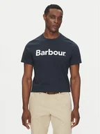 Koszulki męskie - Barbour T-Shirt Logo MTS0531NY31 Granatowy Tailored Fit - miniaturka - grafika 1