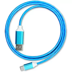 Kabel USB - USB-C PLATINET 1m 2A LED niebieski (45742) - Listwy zasilające - miniaturka - grafika 1