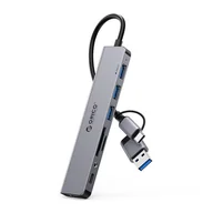 Złącza, przejściówki, adaptery - Hub YSA8-U3 stacja dokująca USB-A / USB-C na USB-A USB-C 3.5mm audio TF SD - szary ORICO - miniaturka - grafika 1