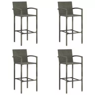 Taborety i hokery - vidaXL Lumarko Stołki barowe, 4 szt., szare, rattan PE 313456 - miniaturka - grafika 1