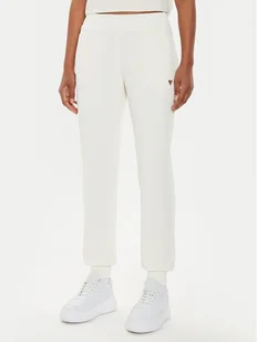 Guess Spodnie dresowe V4YB08 KCAY2 Écru Regular Fit - Spodnie sportowe damskie - miniaturka - grafika 1