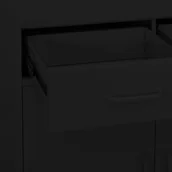 Szafki do salonu - shumee Szafka czarna 80x35x101,5 cm stalowa - miniaturka - grafika 1