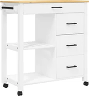 Wózki kuchenne - vidaXL Wózek kuchenny MONZA 84x40x90 cm lite drewno sosnowe - miniaturka - grafika 1
