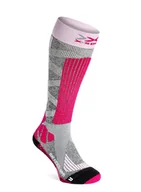 Skarpety termoaktywne - Skarpety narciarskie damskie X-Socks Ski Rider 4.0 - grey/pink - miniaturka - grafika 1