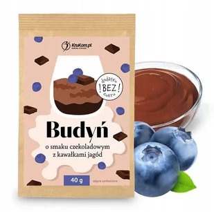 KruKam Budyń o smaku czekoladowym z kawałkami jagód 40g bez dodatku cukru - Szybkie dania obiadowe - miniaturka - grafika 1