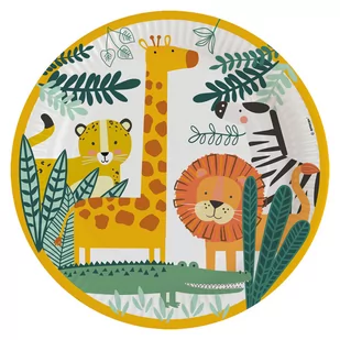Amscan, talerze Get Wild, owalne, papierowe, 23 cm, 8 szt. - Dekoracje i nakrycia stołu na imprezę - miniaturka - grafika 1