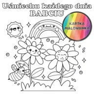 Kartki okolicznościowe i zaproszenia - Karnet KW Kolorowanka tęcza Babcia - miniaturka - grafika 1