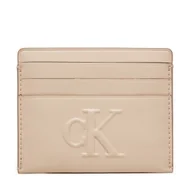 Etui na dokumenty i karty - Etui na karty kredytowe Calvin Klein Jeans Sculpted Cardcase K60K612747 Beżowy - miniaturka - grafika 1