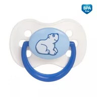 Smoczki uspokajające - CANPOL CANPOL BABIES Smoczek uspokajający kauczukowy okrągły Animals 0-6m turkusowy miś 22/593 - miniaturka - grafika 1