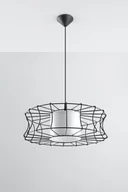 Lampy sufitowe - Sollux Lighting Industrialna LAMPA wisząca SL.299 druciana OPRAWA zwis drut metalowy klatka biały - miniaturka - grafika 1