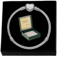 Bransoletki - Srebrna Bransoletka Damska Modułowa Charms+Serce Rodowana 925 Grawer Gratis - miniaturka - grafika 1