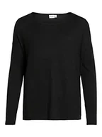 Koszulki i topy damskie - Vila VIABELLA O-Neck L/S Knit TOP/SU - NOOS, czarny, XXL - miniaturka - grafika 1