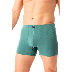 Bokserki męskie bawełniane klasyczne zielone w drobne paski MXH 328 Key - Majtki męskie - miniaturka - grafika 1