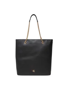 Calvin Klein Torebka Minimal Monogram Chain Tote LV04F3204G Czarny - Torebki damskie - miniaturka - grafika 1