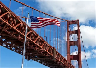Golden gate bridge, San Fransisco, Carol Highsmith - plakat 80x60 cm - Plakaty - miniaturka - grafika 1