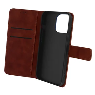 Etui Folio do iPhone'a 14 Plus Podstawka wideo z efektem matowego miękkiego w dotyku Brązowy - Etui i futerały do telefonów - miniaturka - grafika 1
