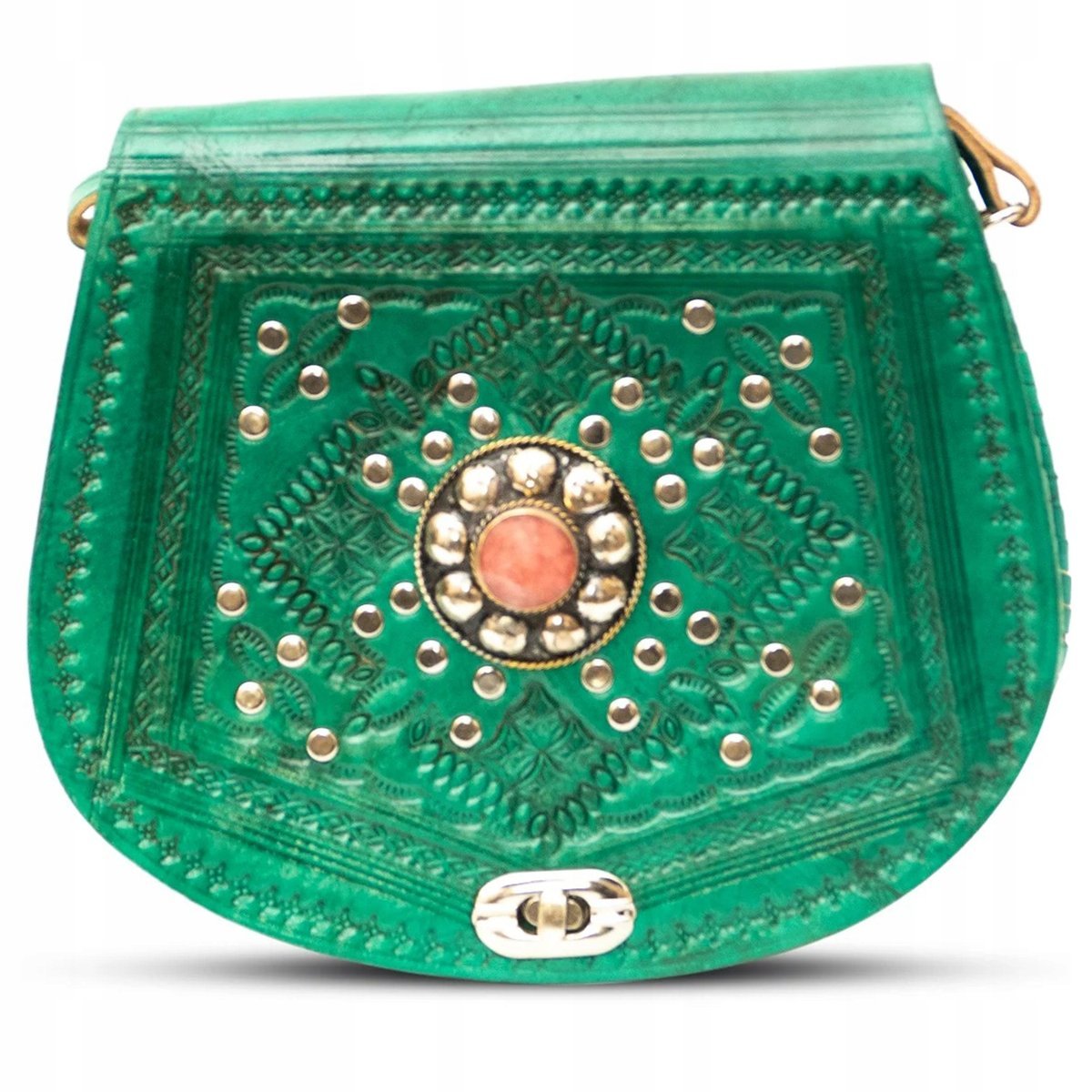 Torebka Damska Torebki Na Ramię Skórzana Naturalna Oryginalna Z Maroko Boho