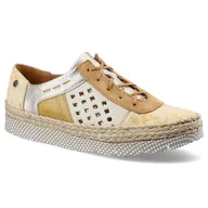 Espadryle damskie - Żółte Półbuty Maciejka Damskie Stylowe Obuwie - miniaturka - grafika 1