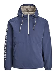 Kurtki męskie - Jack & Jones Kurtka męska Jorluke Anorak, Marynarka wojenna/szczegóły: nadruk, S - grafika 1