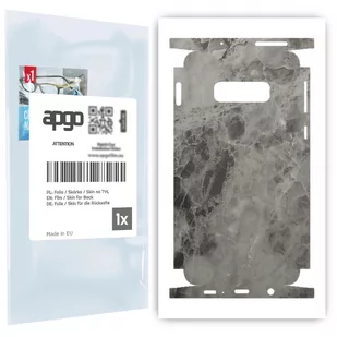 Folia naklejka skórka strukturalna na TYŁ+BOKI do Samsung Galaxy S10e -  Marmur Czarny - apgo SKINS - Szkła hartowane na telefon - miniaturka - grafika 1