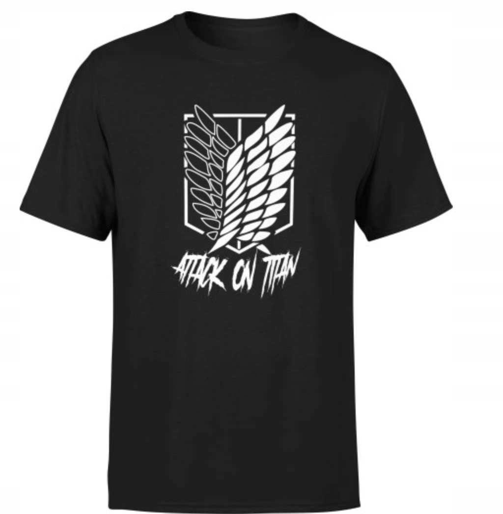 KOSZULKA Z NADRUKIEM MĘSKA ŚMIESZNA T-SHIRT ATTACK ON TITAN ANIME MANGA L