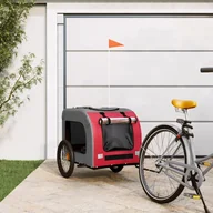 Sprzęt podróżny i transportery dla psów - vidaXL Przyczepka rowerowa dla psa, czerwono-szara, tkanina Oxford - miniaturka - grafika 1