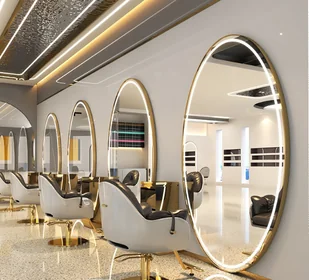 Konsola konsoleta fryzjerska barberska kosmetyczna lustro LED rama aluminiowa 170x70 STD - Meble fryzjerskie - miniaturka - grafika 1