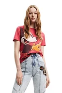 Koszulki i topy damskie - Desigual Damska koszulka z krótkim rękawem, czerwony, L - miniaturka - grafika 1