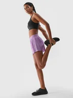 Spodenki damskie - 4F Spodenki do biegania szybkoschnące damskie - fioletowe XL - miniaturka - grafika 1