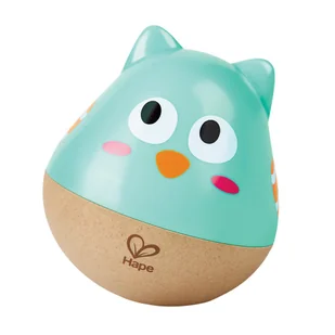 Zabawka drewniana HAPE, Muzykalna sowa - niebieska MASS E0111A - Zabawki interaktywne dla dzieci - miniaturka - grafika 1