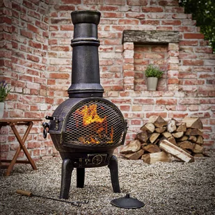 Palenisko ogrodowe Chimenea żeliwne 112cm - Paleniska ogrodowe - miniaturka - grafika 1