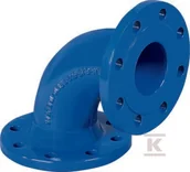 Łączniki, trójniki, kształtki - Kolano kołnierzowe Q DN80, PN16, do wody, GJS-żeliwo sfero - miniaturka - grafika 1