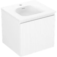 Szafki łazienkowe - Mexen Rivel szafka łazienkowa 50 cm z umywalką Vela, 1 szuflada, ryflowana , biała mat - 91A20-05047-1-BF01-W23M01 - miniaturka - grafika 1