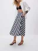 Spódnice - Reserved - Bawełniana spódnica midi - granatowy - miniaturka - grafika 1