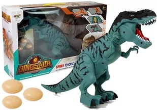 Import LEANToys Dinozaur na Baterie Tyranozaur Znosi Jaja Niebieski z Parą - Maskotki i pluszaki - miniaturka - grafika 2