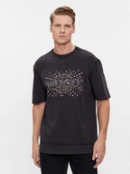 Koszulki męskie - Hugo T-Shirt Dunic 50504534 Czarny Relaxed Fit - miniaturka - grafika 1