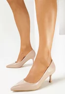 Czółenka - Beżowe Czółenka na Szpilce ze Szpiczastym Noskiem Laaske - miniaturka - grafika 1