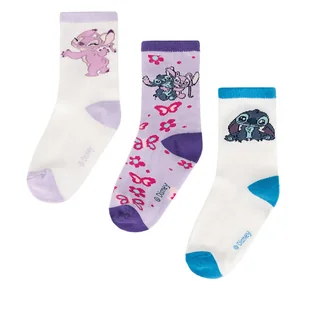 Zestaw 3 par wysokich skarpet dziecięcych Disney Classics ACCCS-AW24-301DCLS (3-pack) Fioletowy - Skarpetki dla dzieci - miniaturka - grafika 1