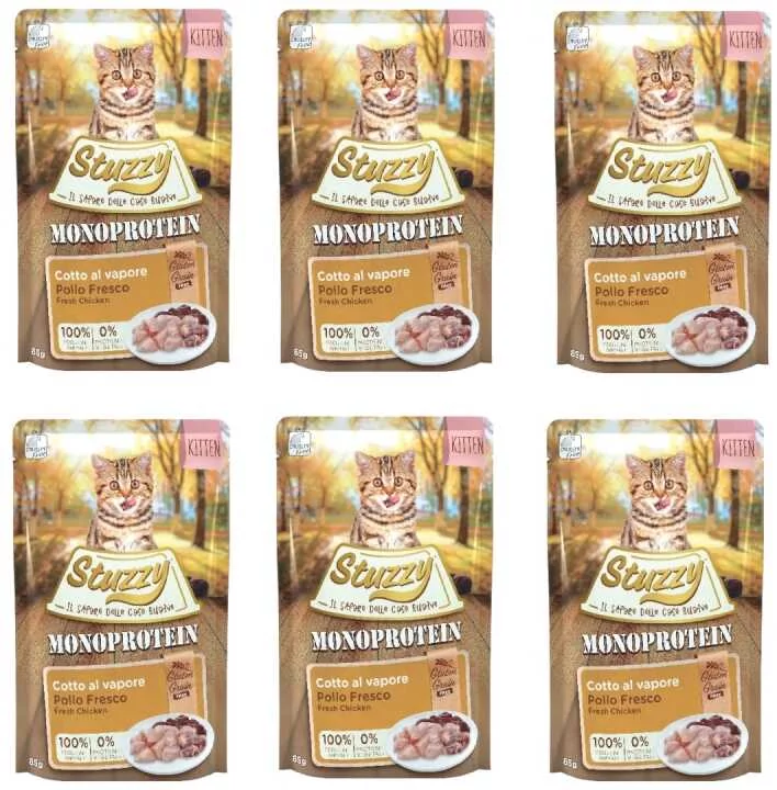 STUZZY - ZESTAW Monoprotein kurczak dla kociąt saszetka 6x 85g