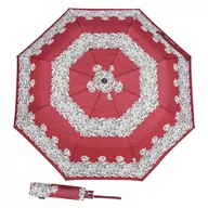 Parasole - Parasolka składana damska bordowa etui piękny wzór - miniaturka - grafika 1
